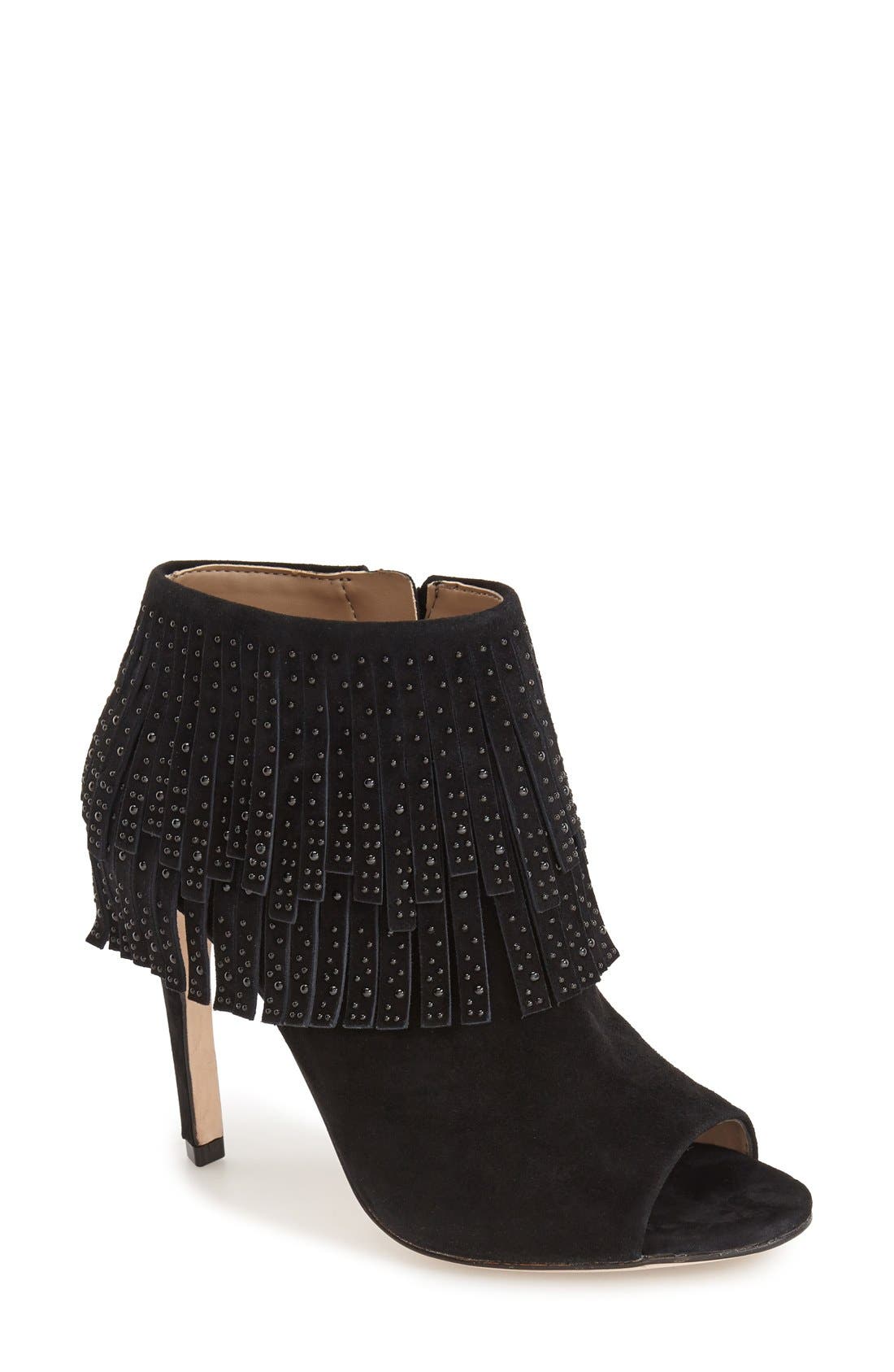 'Rami' Peep Toe Bootie, Main, color, BLACK