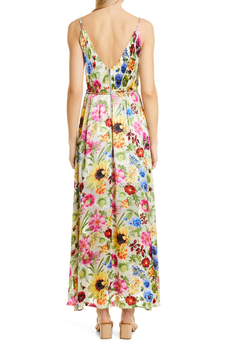 Alice + Olivia Samantha Floral Faux Wrap Dress, Alternate, color, 
