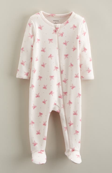 Print Cotton Footie Romper (Baby)