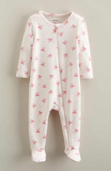Print Cotton Footie Romper