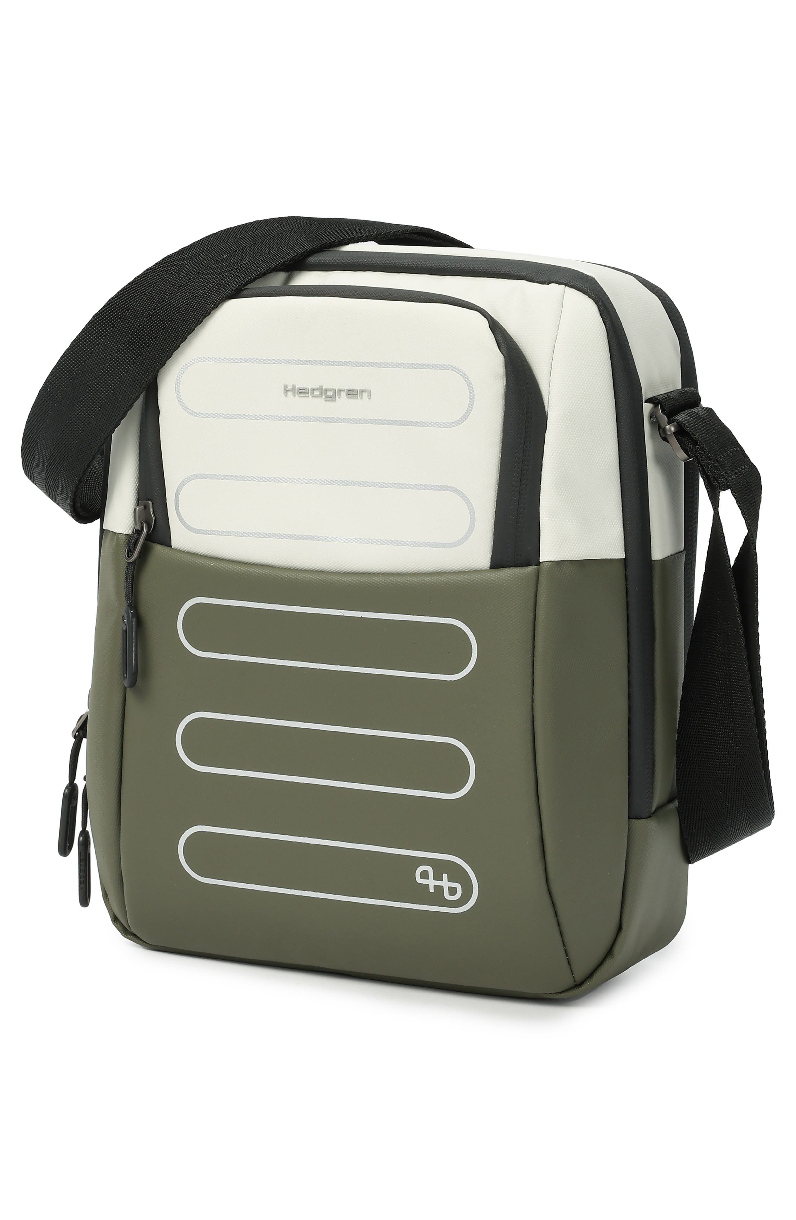 Relax RFID Crossbody Bag, Alternate, color, COATED OLIVE/ NATURAL