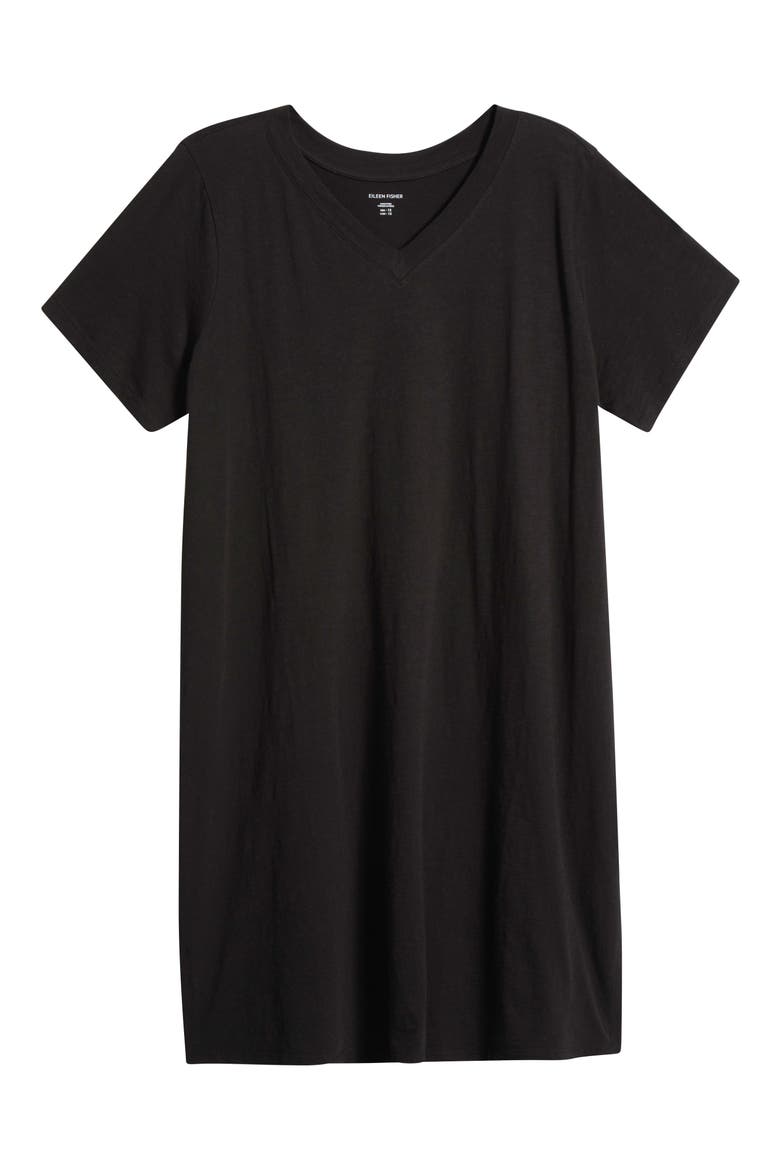 fitted v neck t shirt dress Pima Cotton Stretch Jersey V-Neck Dress