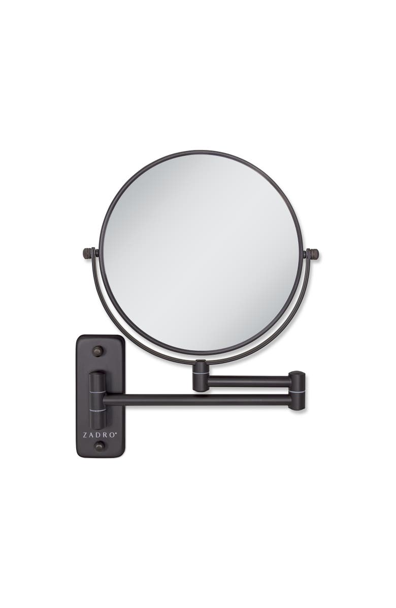 Zadro Wall Mounted Makeup Mirror with 8X/1X Magnifications, Main, color, Black