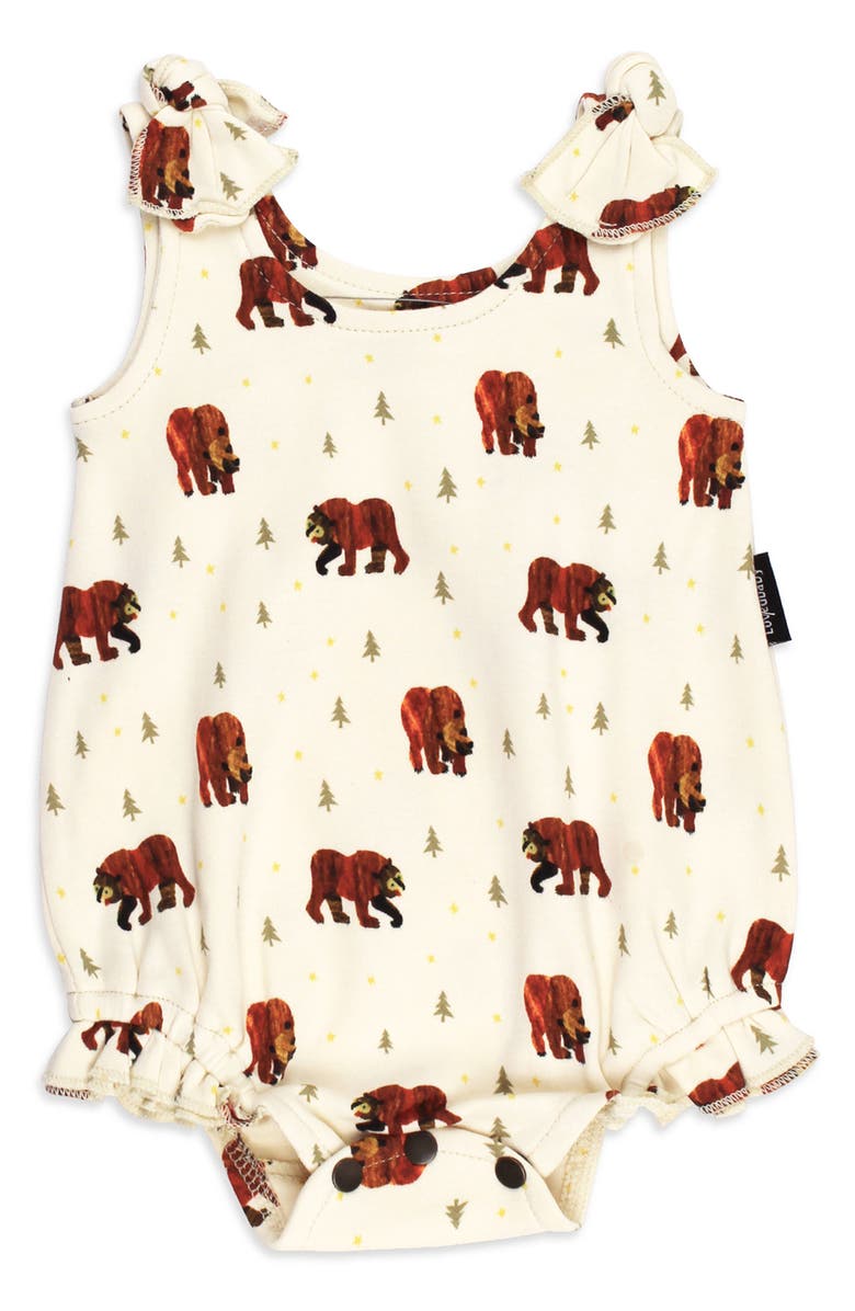 L'ovedbaby x The Very Hungry Caterpillar<sup>™</sup> Organic Cotton Shoulder Tie Bodysuit, Main, color, Brown Bear