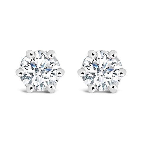 14K White Gold 1/2 Cttw Lab-Grown Diamond Stud Earrings