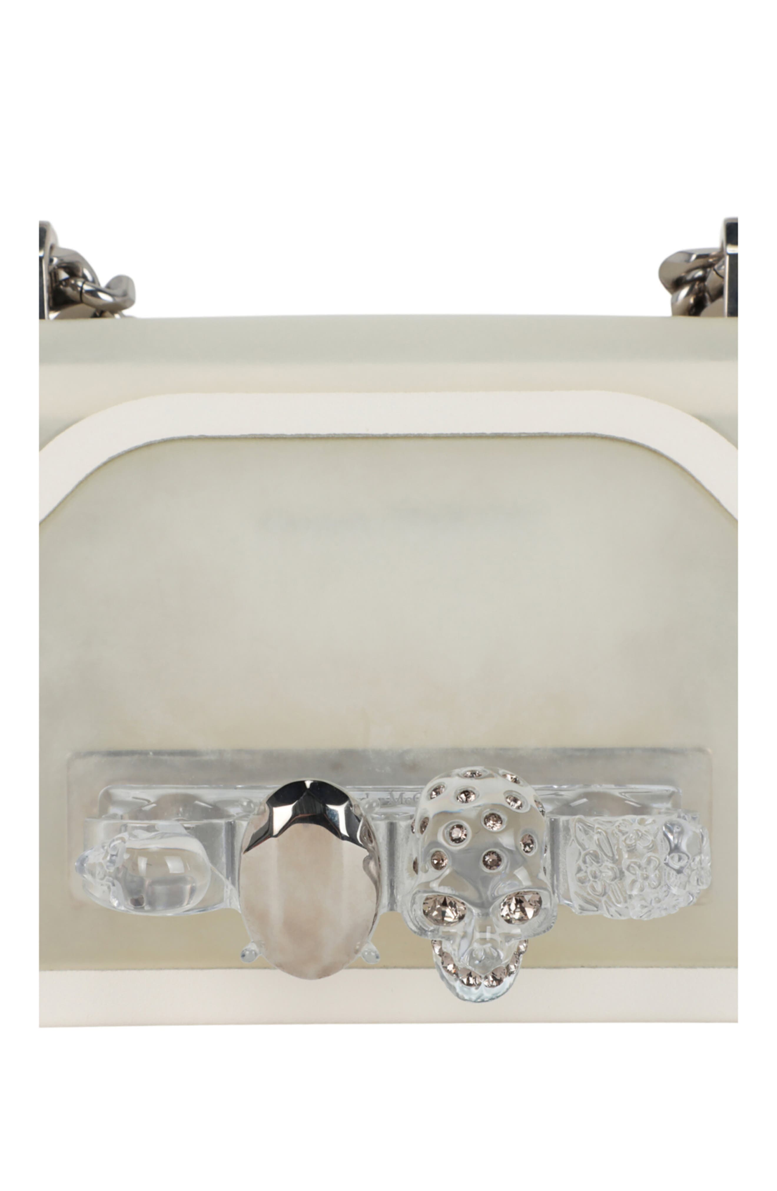 Alexander McQueen Puma Mini Jeweled Shoulder Bag, Alternate, color, White
