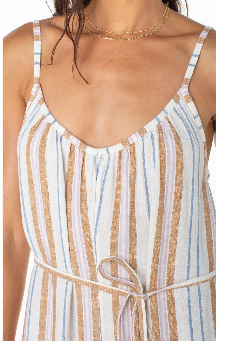 Gale Stripe Linen Blend Jumpsuit, Alternate, color, EGRET