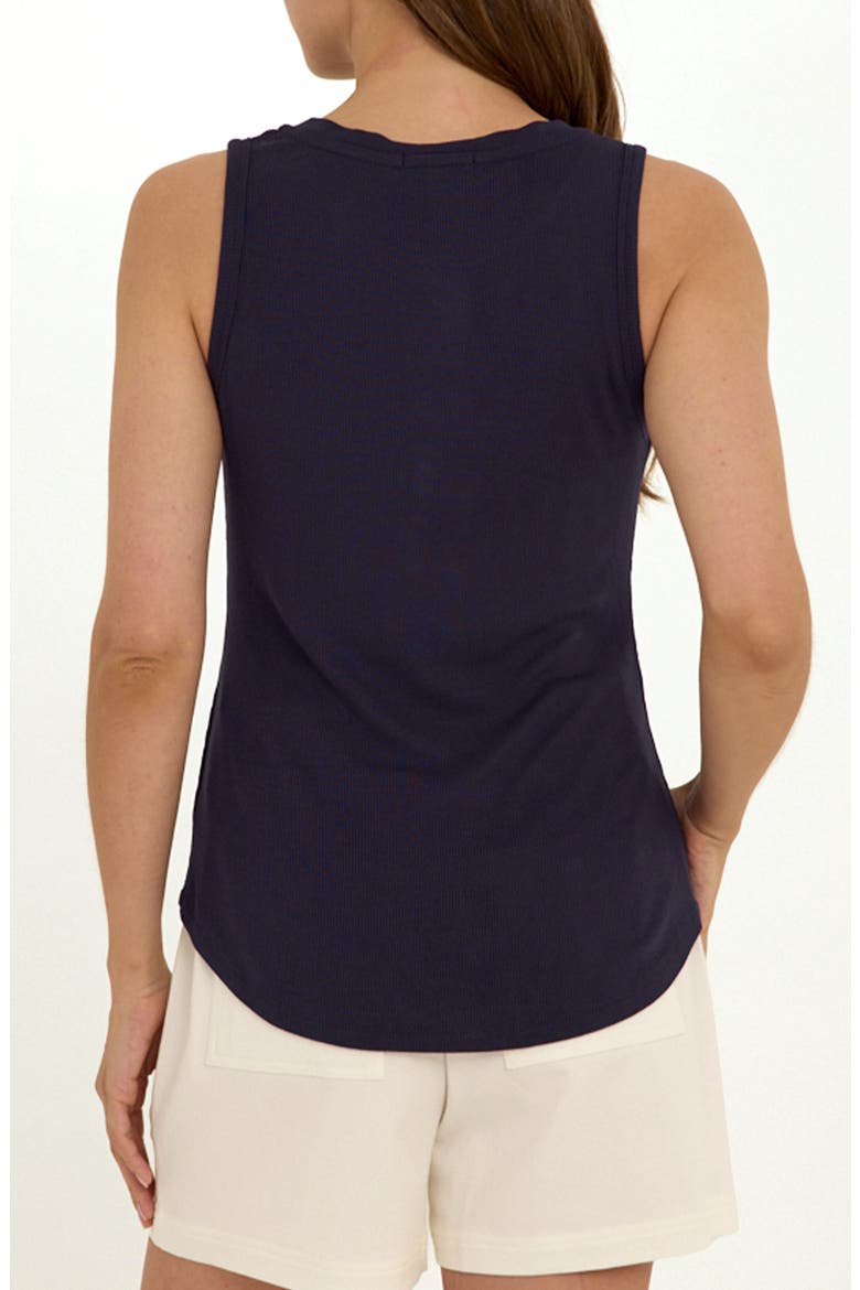 Akia Feather Ribbed Henley Tank, Alternate, color, STARGAZER