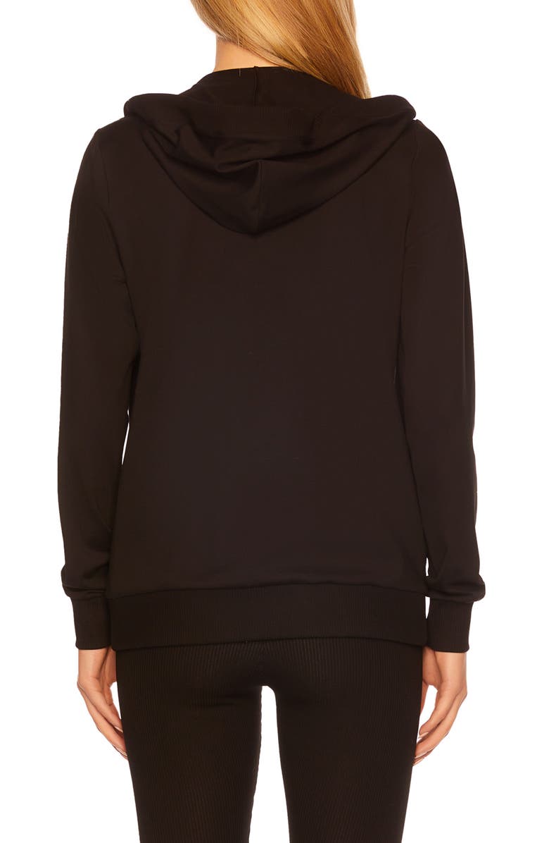 Susana Monaco Rib Trim Full Zip Hoodie, Alternate, color,