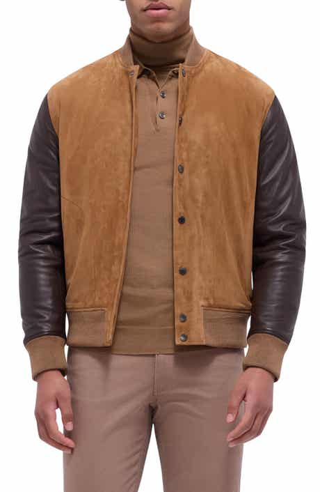 Bugatchi Suede & Leather Bomber Jacket