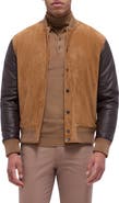 Bugatchi Suede & Leather Bomber Jacket