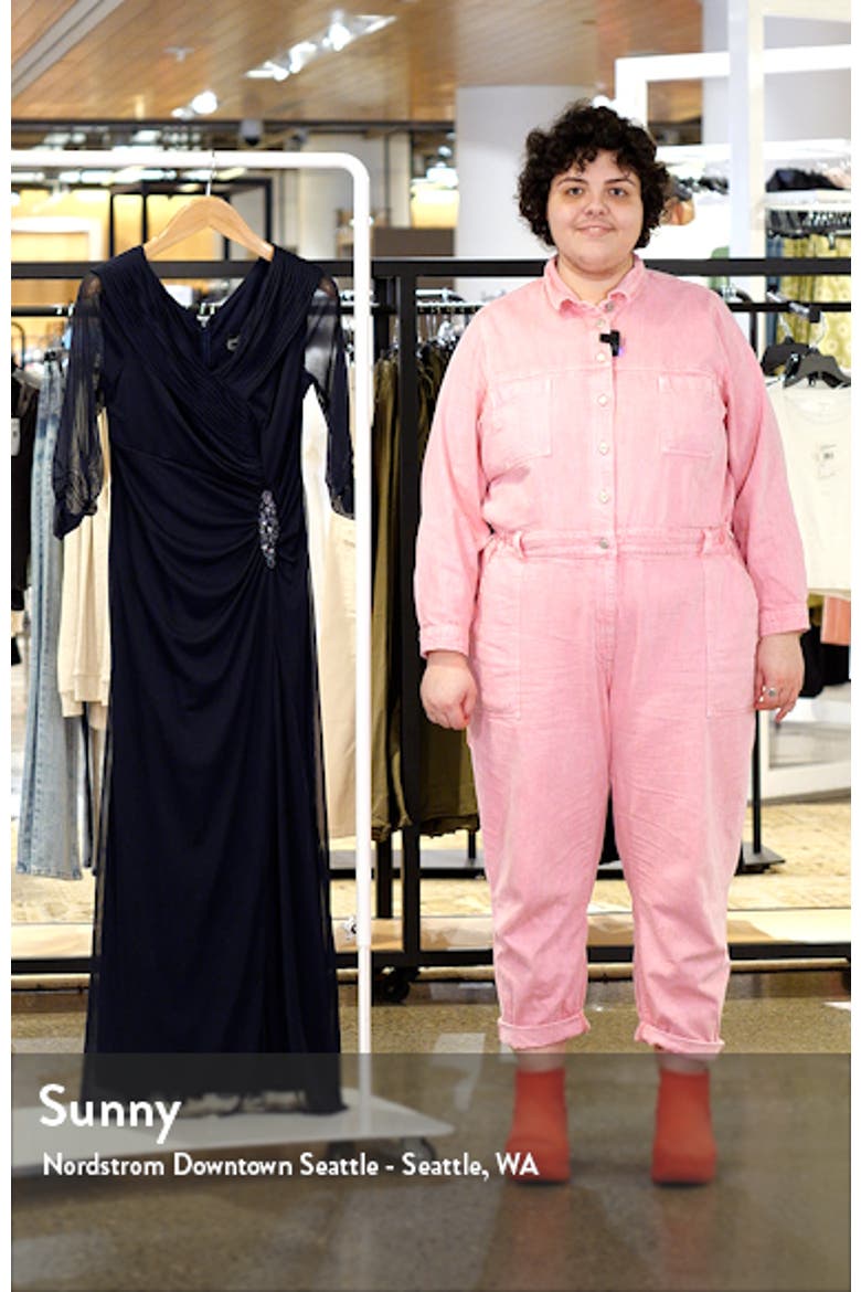Pleated Portrait Collar Chiffon Gown video