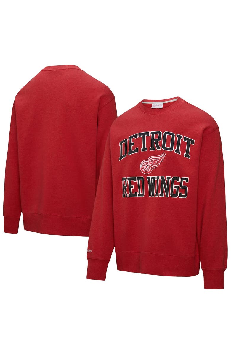 Mitchell & Ness Men's Mitchell & Ness Red Detroit Red Wings Playoff Win Fleece Pullover Sweatshirt, Alternate, color, Red