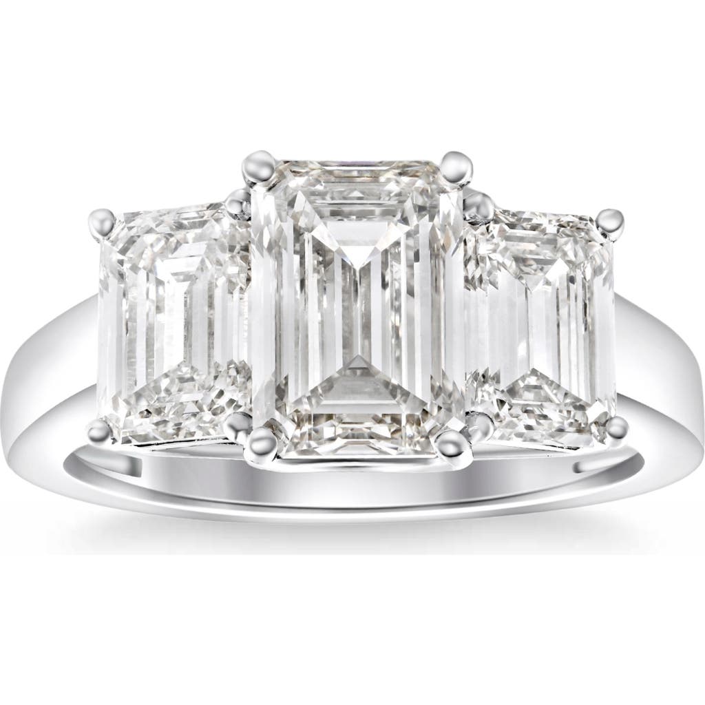 Bliss Diamond 3.55ct Tw Emerald Cut Three Stone Engagement Ring 14k Gold Lab Grown In 14k White Gold