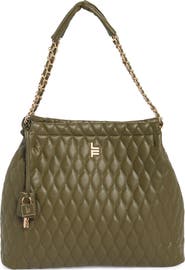 London Fog Quilted Hobo Bag