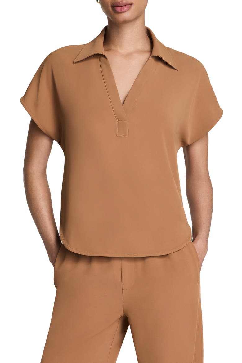 Oversize Short Sleeve Collared Shirt, Main, color, MAPLEWOOD