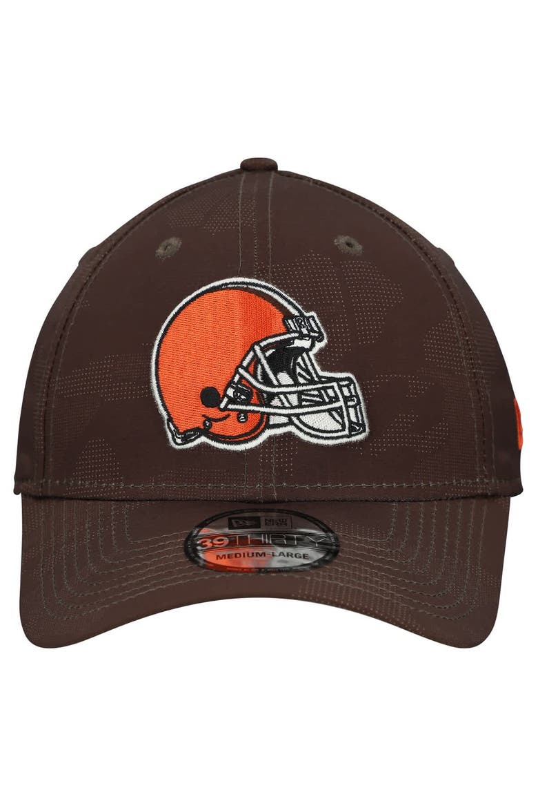 Men's New Era  Brown Cleveland Browns Tonal Camo 39THIRTY Stretch Fit Hat, Alternate, color, Brown