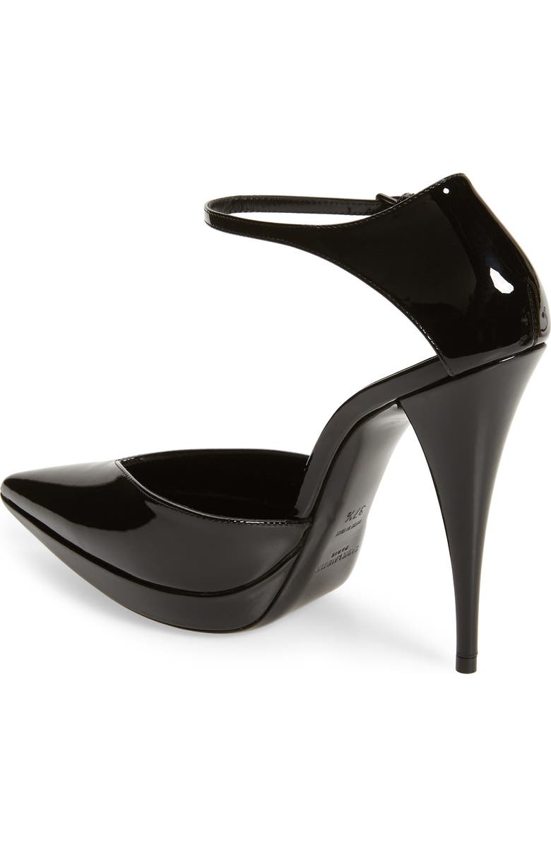 Saint Laurent Zizi Ankle Strap Pointed Toe Platform Pump, Alternate, color,