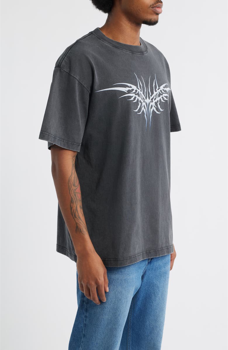 PacSun Cyber Wings Cotton Graphic T-Shirt, Alternate, color, Black