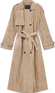 AllSaints Reed Suede Trench Coat