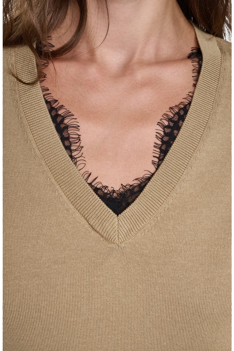 Lace Trim Sweater, Alternate, color, TRAVERTINE