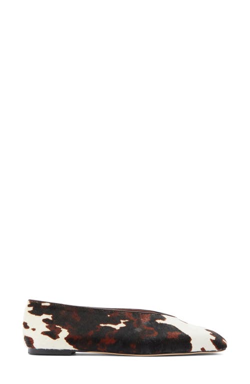 Tony Bianco Bayley Genuine Calf Hair Ballet Flat In Ivory Multi Pony