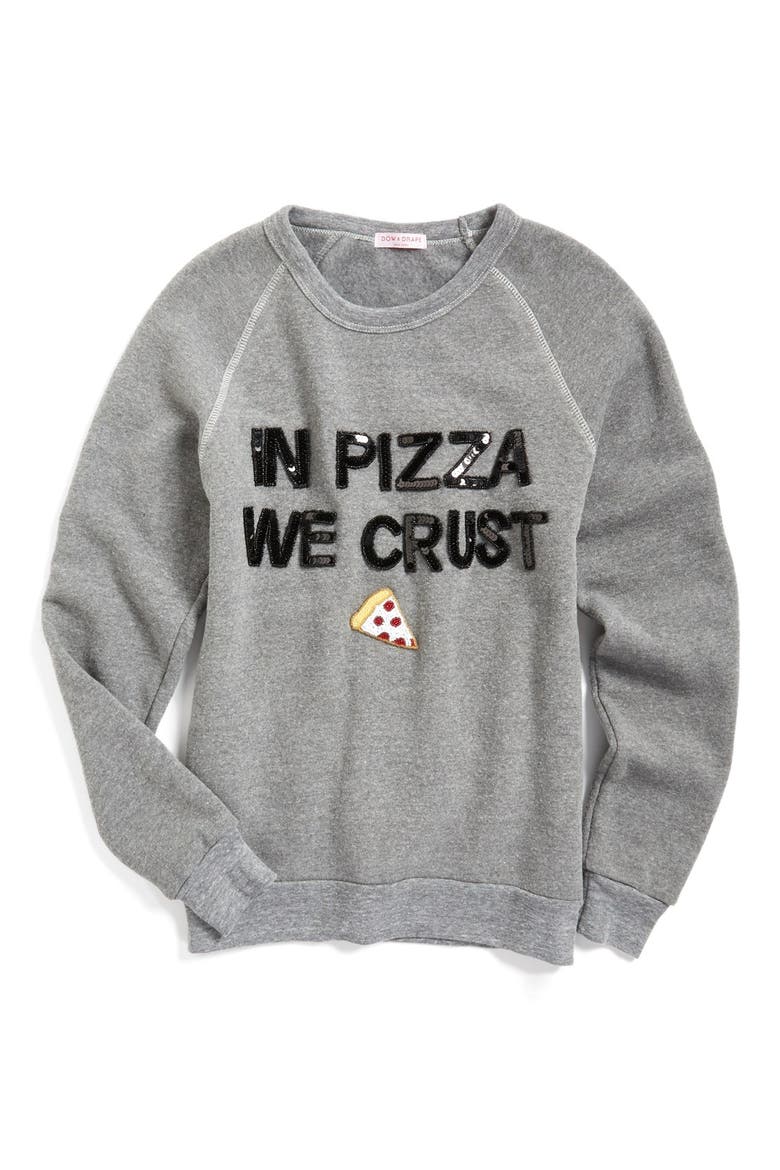 In Pizza We Crust Sweatshirt, Main, color, HEATHER GREY