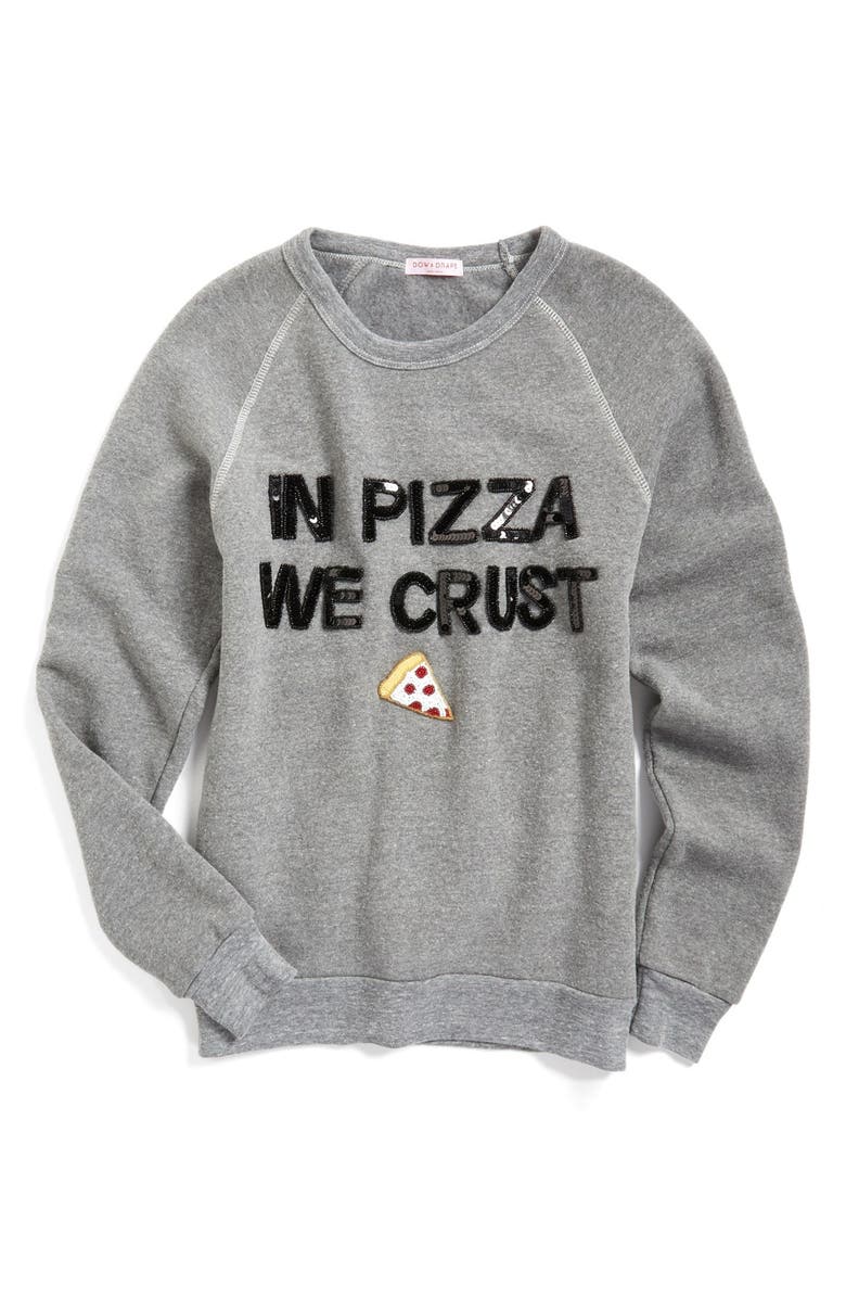Bow & Drape In Pizza We Crust Sweatshirt, Main, color, 