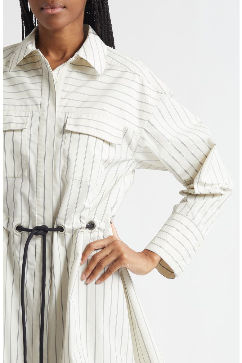 Striped Tie Waist Shirt Dress, Alternate, color, CREAM MULTI