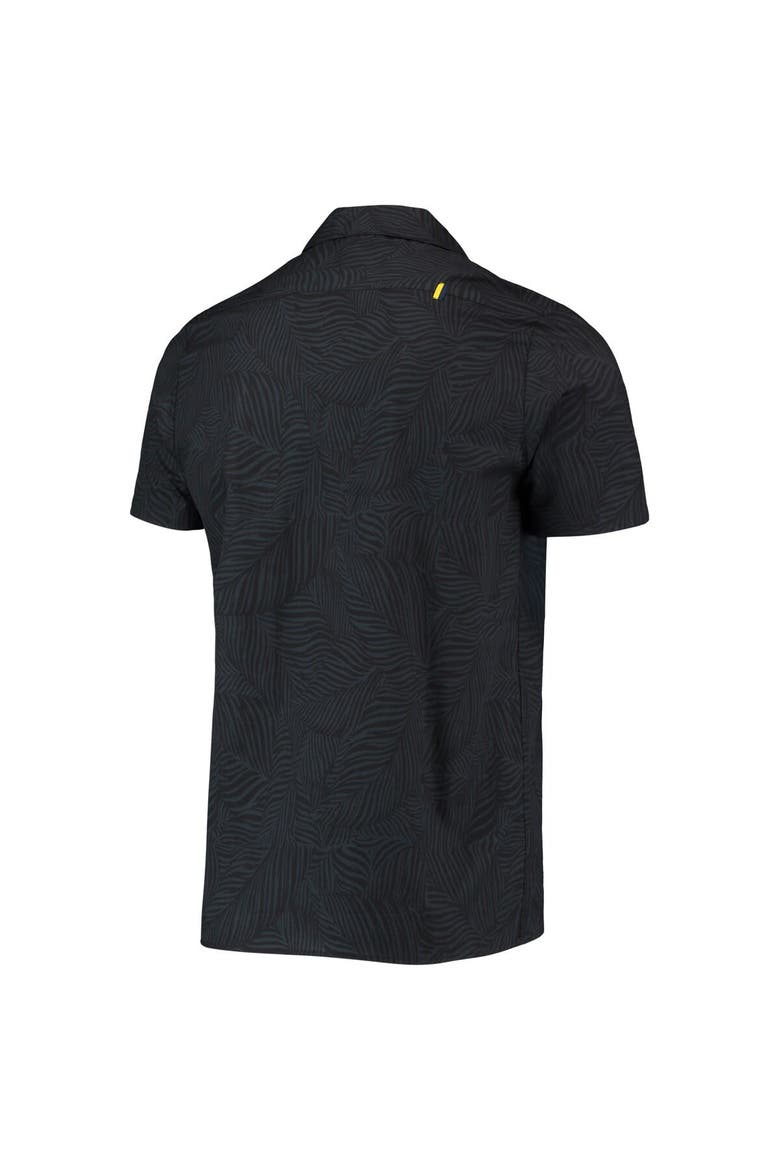 Men's The Wild Collective Black LA Galaxy Abstract Palm Button-Up Shirts, Alternate, color, Black