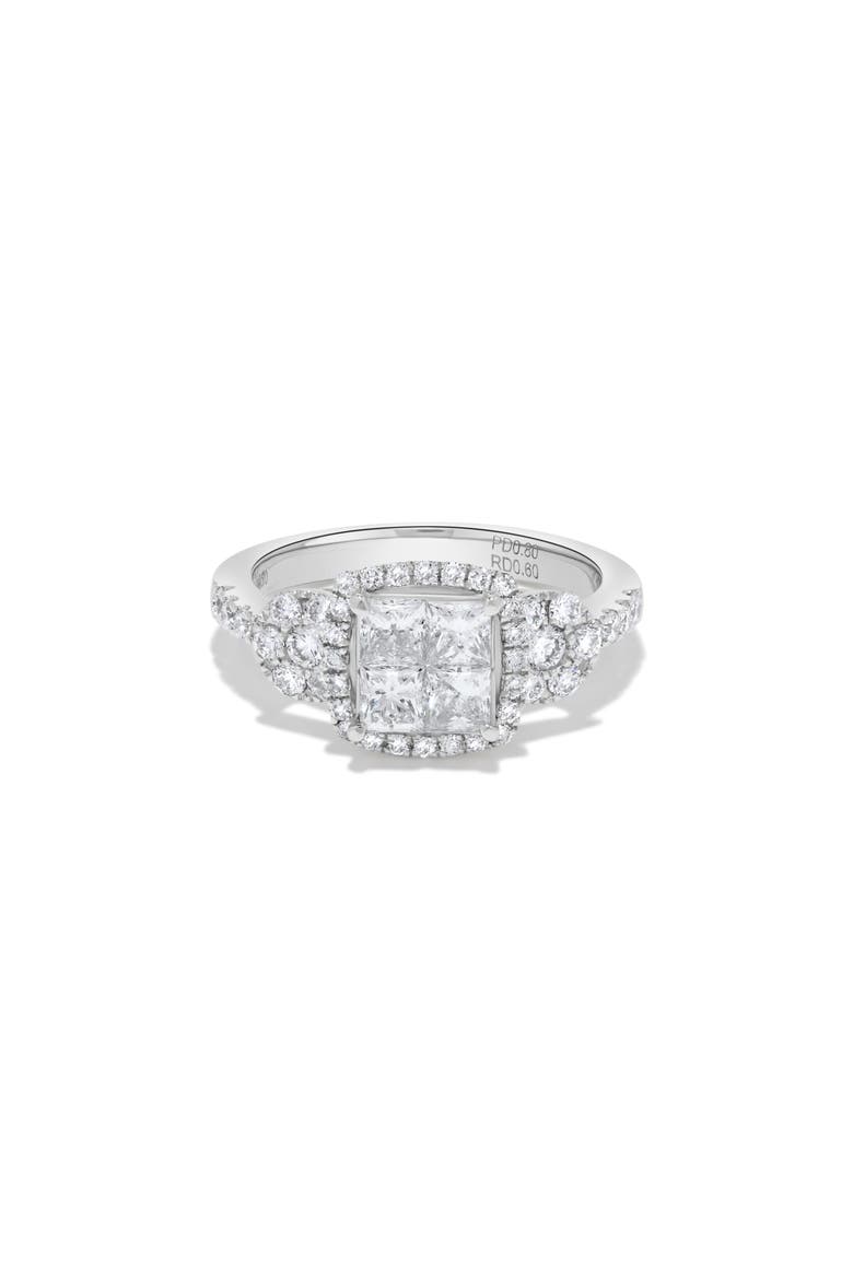 Princess Diamond Cluster Ring in Platinum, Main, color, Platinum