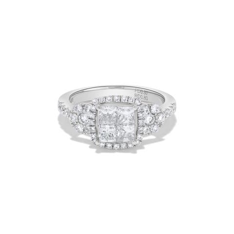 Princess Diamond Cluster Ring in Platinum