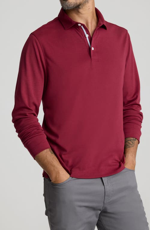 UNTUCKit Damaschino Wrinkle Free Long Sleeve Polo in Holiday Red  product