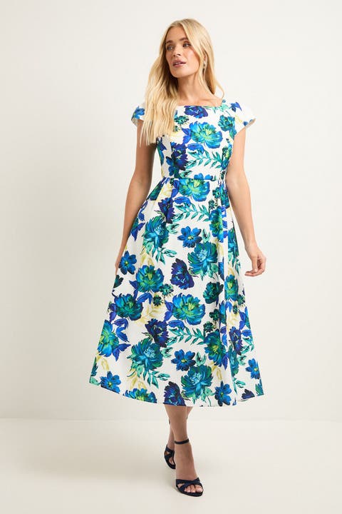 Ottoman Fit & Flare Midaxi Dress