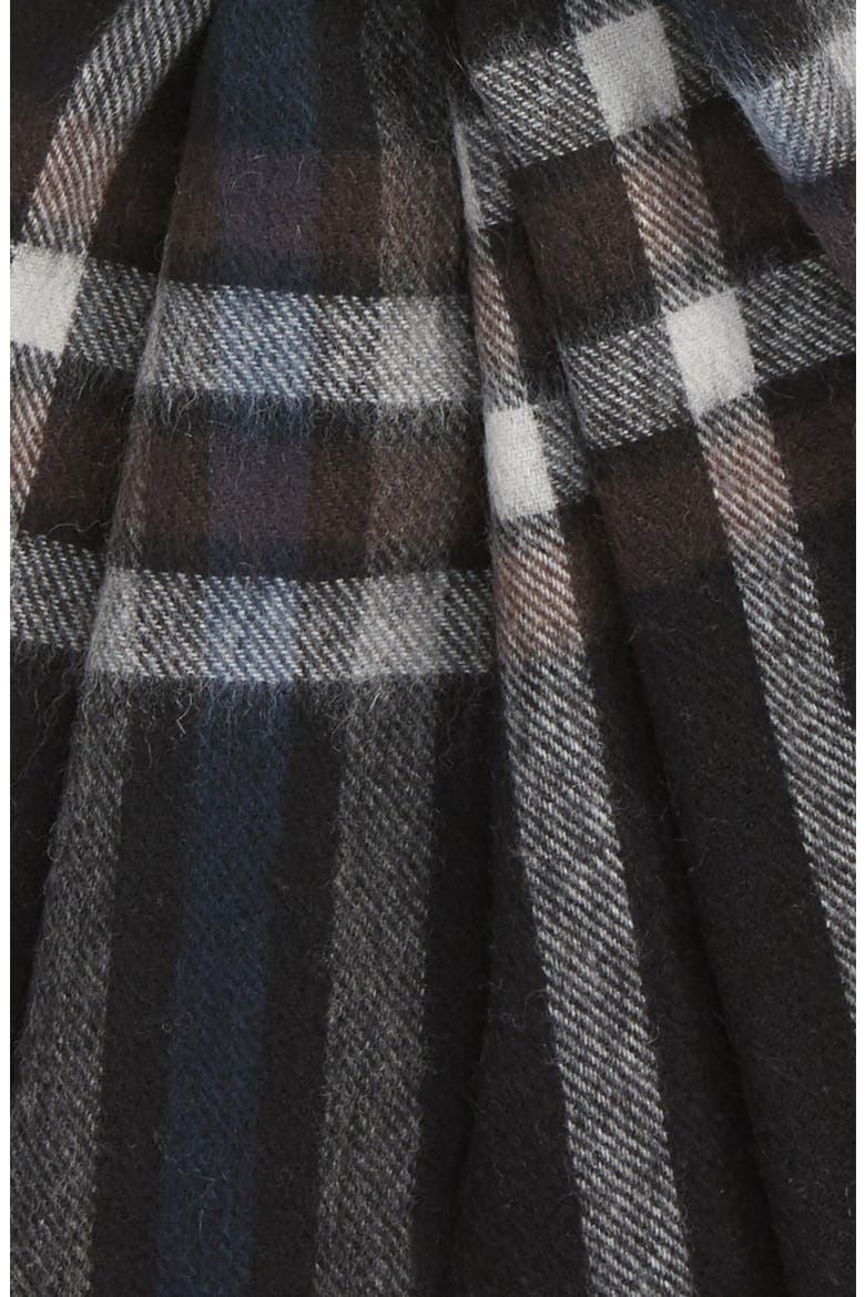Clean Plaid Wool Scarf, Alternate, color, BLACK/ NAVY