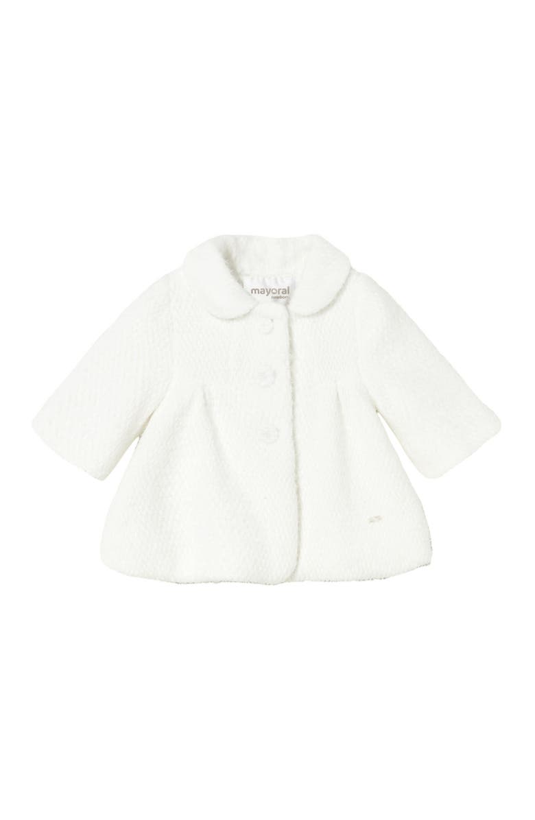 Mayoral Terry Cloth Coat, Main, color, White