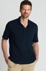 Lands' End Short Sleeve Cotton Supima Polo Shirt with Pocket