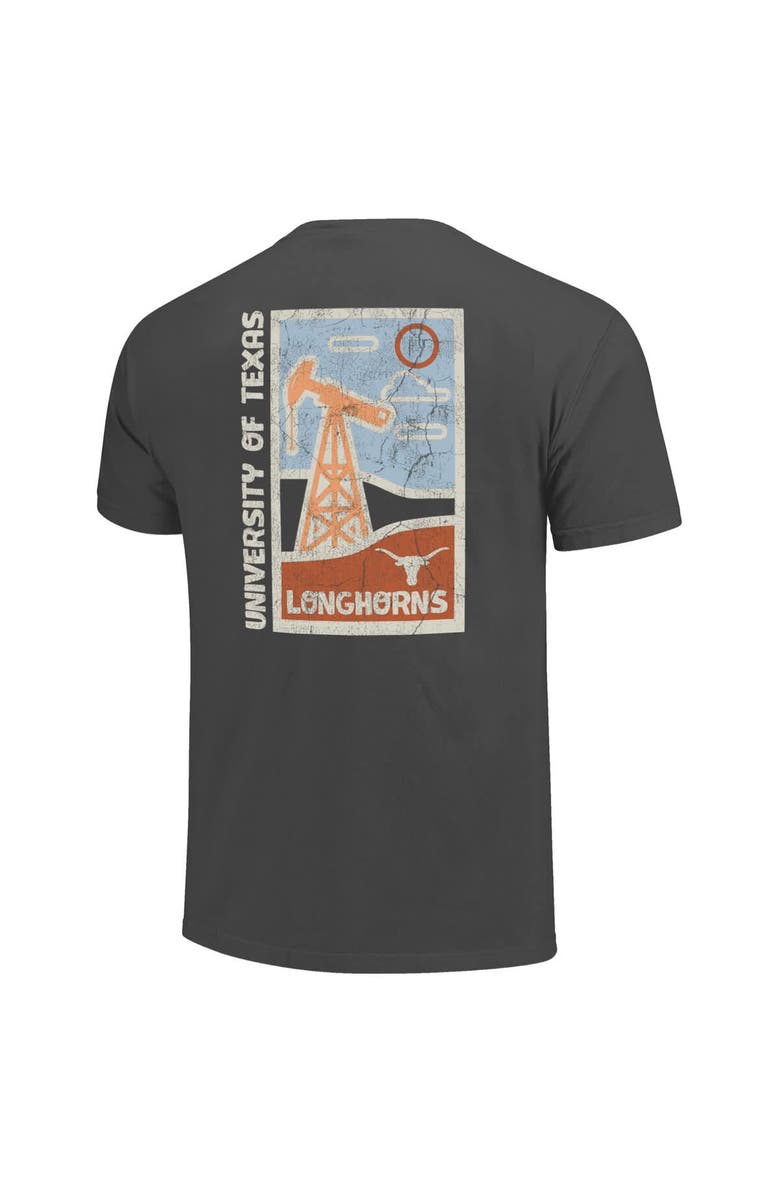 IMAGE ONE Men's Graphite Texas Longhorns Comfort Colors Distressed Graphics Minimal Vista T-Shirt, Alternate, color, Graphite
