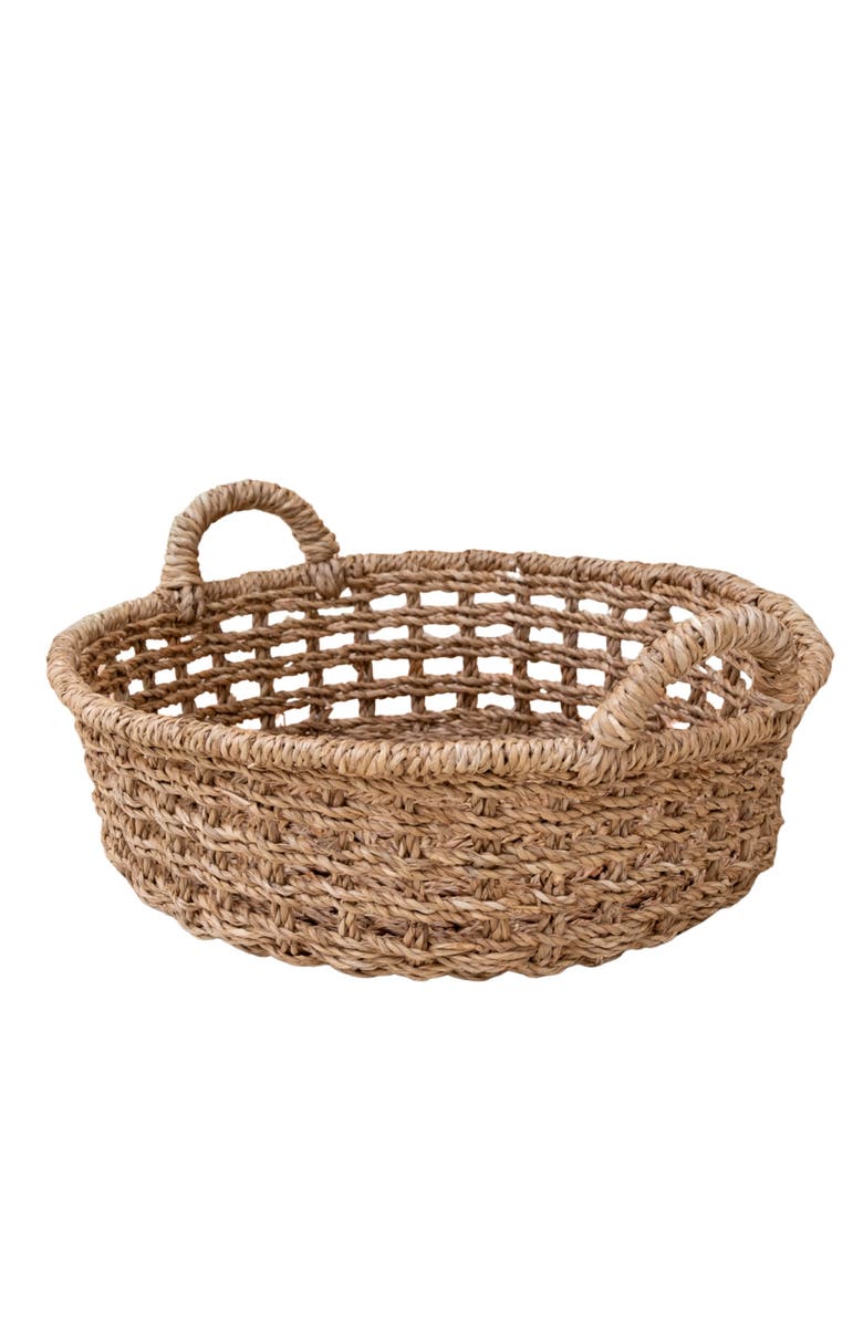 LIKHA Round Tray Open Weave with Cutout Handles, Main, color, Natural