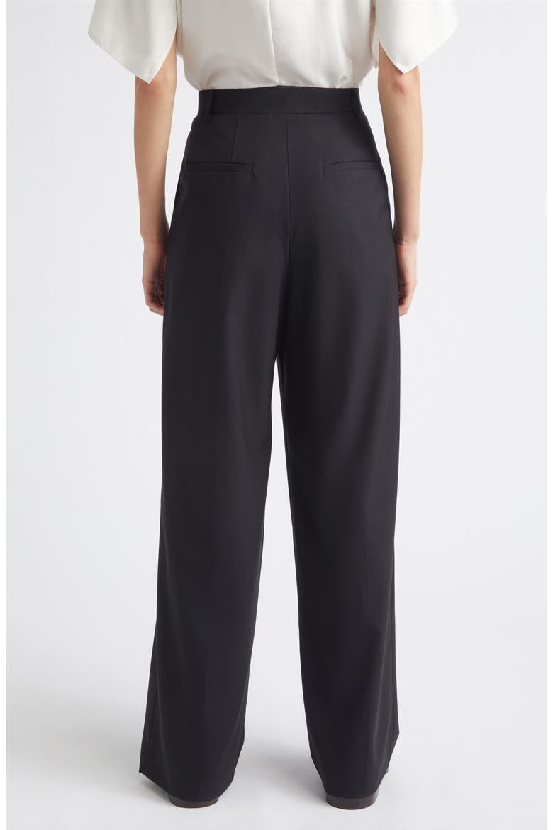 Front Tucked Detail Pants, Alternate, color, BLACK