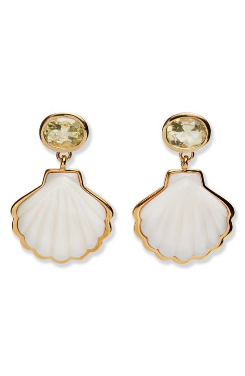 Luna Mother-of-Pearl Shell Drop Earrings
