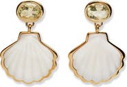Lizzie Fortunato Luna Mother-of-Pearl Shell Drop Earrings