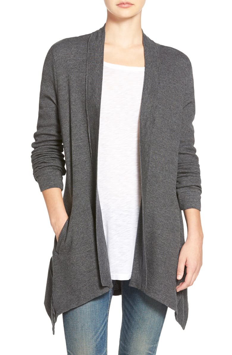 Splendid Waffle Knit Open Front Cardigan, Main, color, 