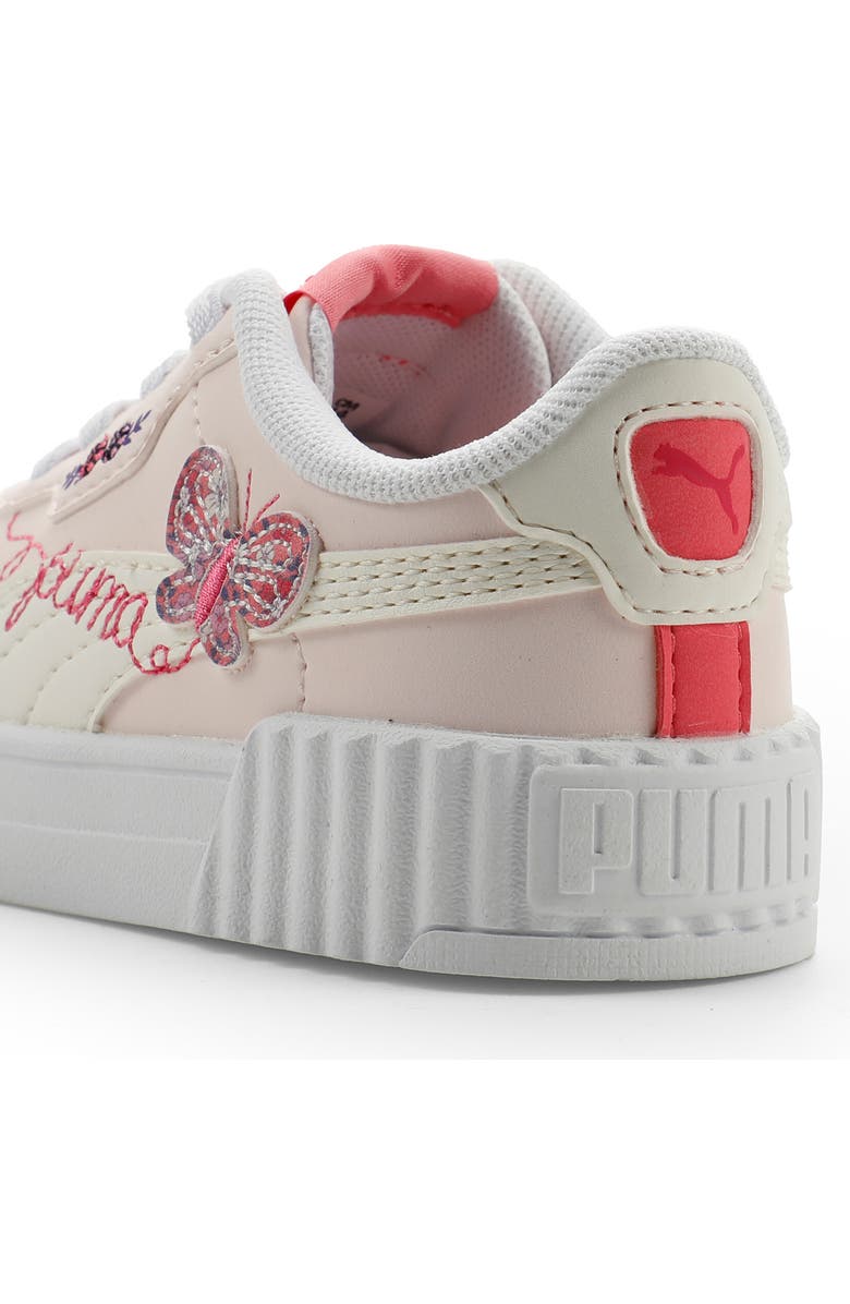 PUMA Kids' Carina 3.0 Crafty Butterfly Low Top Sneaker, Alternate, color, Jasmine Flower/ White/ Rose