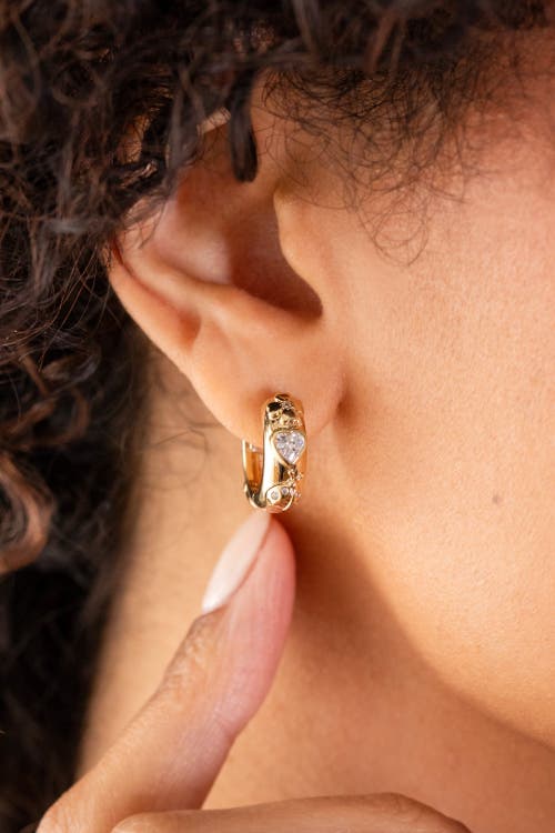 Alex And Ani Love Luck Huggie Earrings In Gold