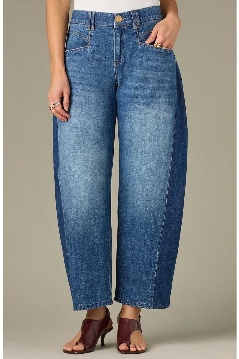 High Waist Barrel Jeans, Main, color, BLUE