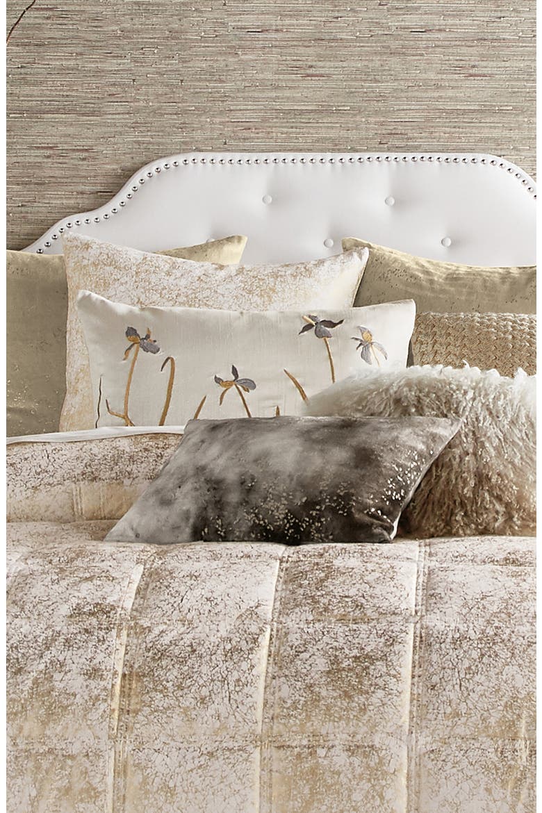 Metallic Jacquard Quilt, Alternate, color, IVORY