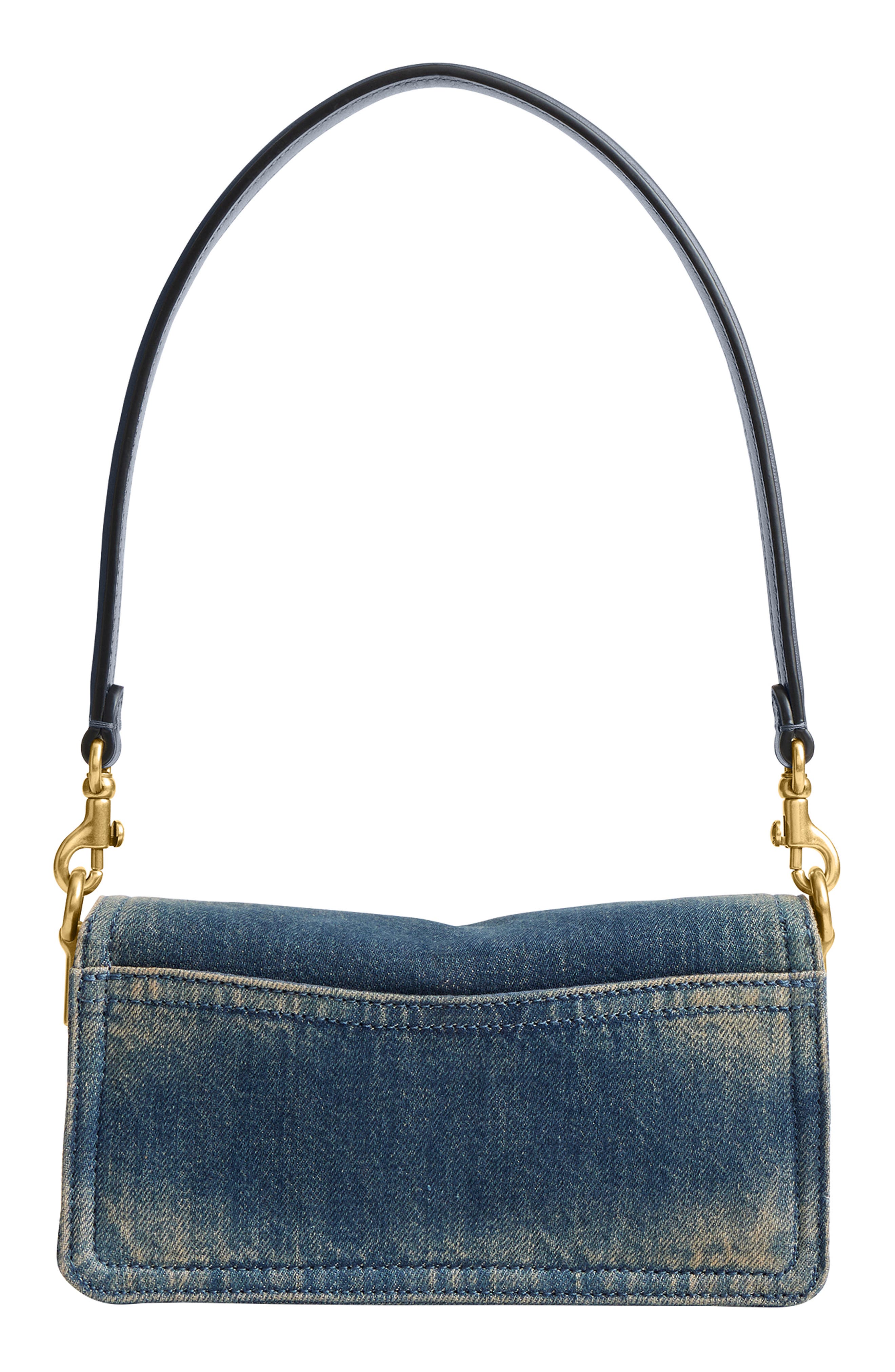 COACH Tabby 20 Cotton Denim Shoulder Bag, Alternate, color, B4/ Dark Indigo