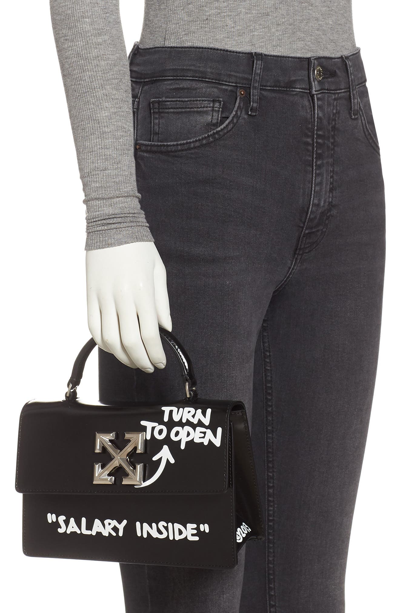 Off-White Jitney 1.4 Leather Crossbody Bag, Alternate, color, 