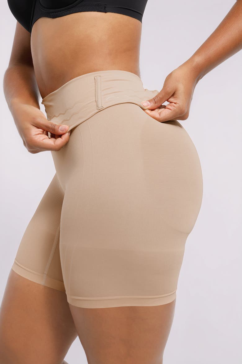 Everyday High Waist Shaping Shorts, Alternate, color, Nude